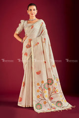 Linen Party Wear Saree with Stitched Blouse(SAR-441)
