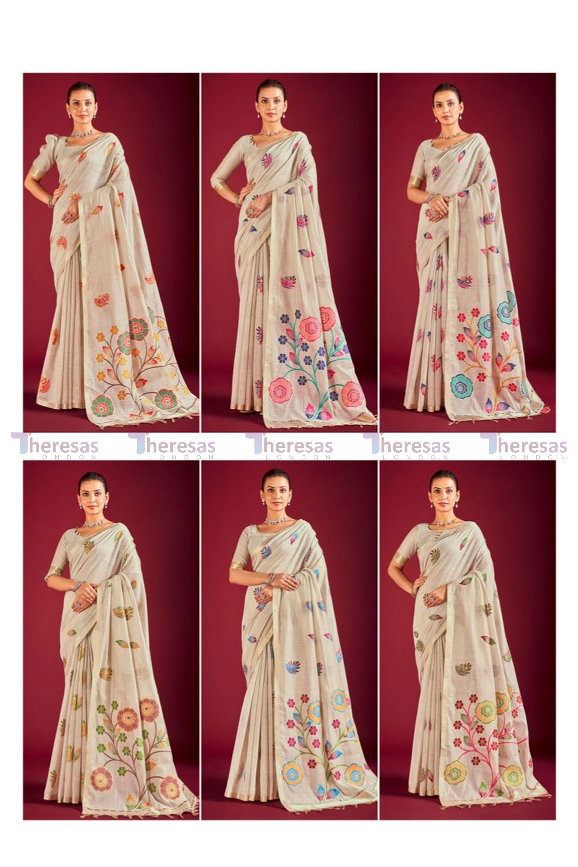 Linen Party Wear Saree with Stitched Blouse(SAR-441)