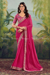 Georgette Saree with Stitched blouse