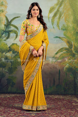 Georgette Saree with Stitched blouse