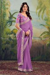 Georgette Saree with Stitched blouse