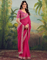 Georgette Saree with Stitched blouse