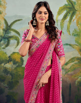 Georgette Saree with Stitched blouse