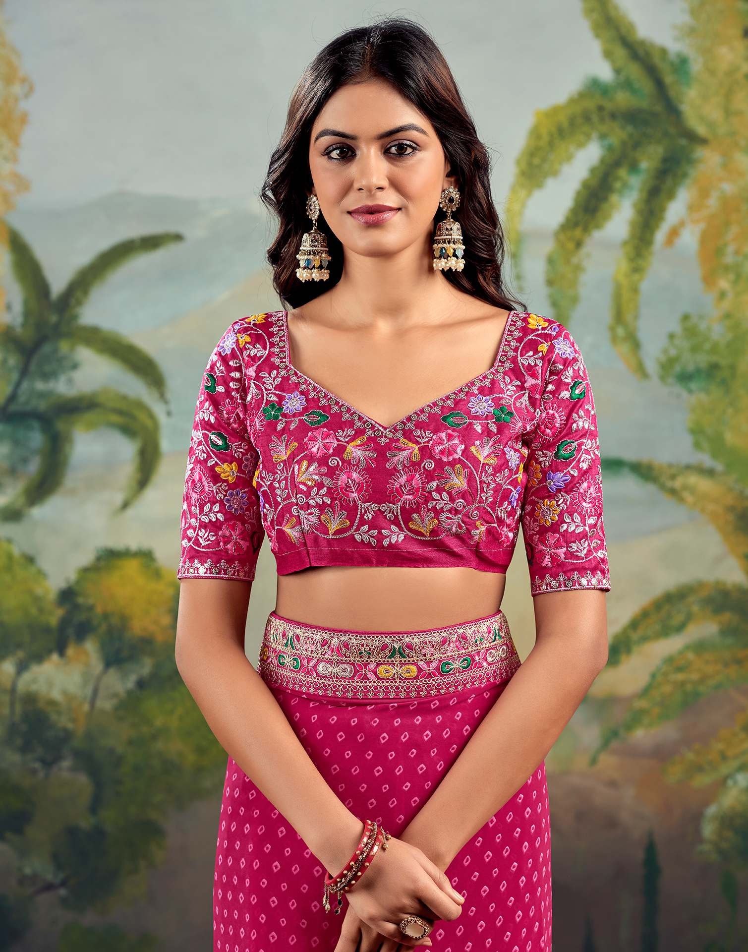 Georgette Saree with Stitched blouse