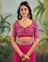 Georgette Saree with Stitched blouse