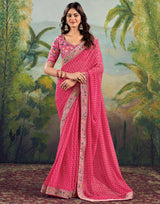 Georgette Saree with Stitched blouse