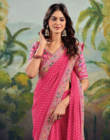 Georgette Saree with Stitched blouse