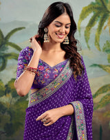 Georgette Saree with Stitched blouse