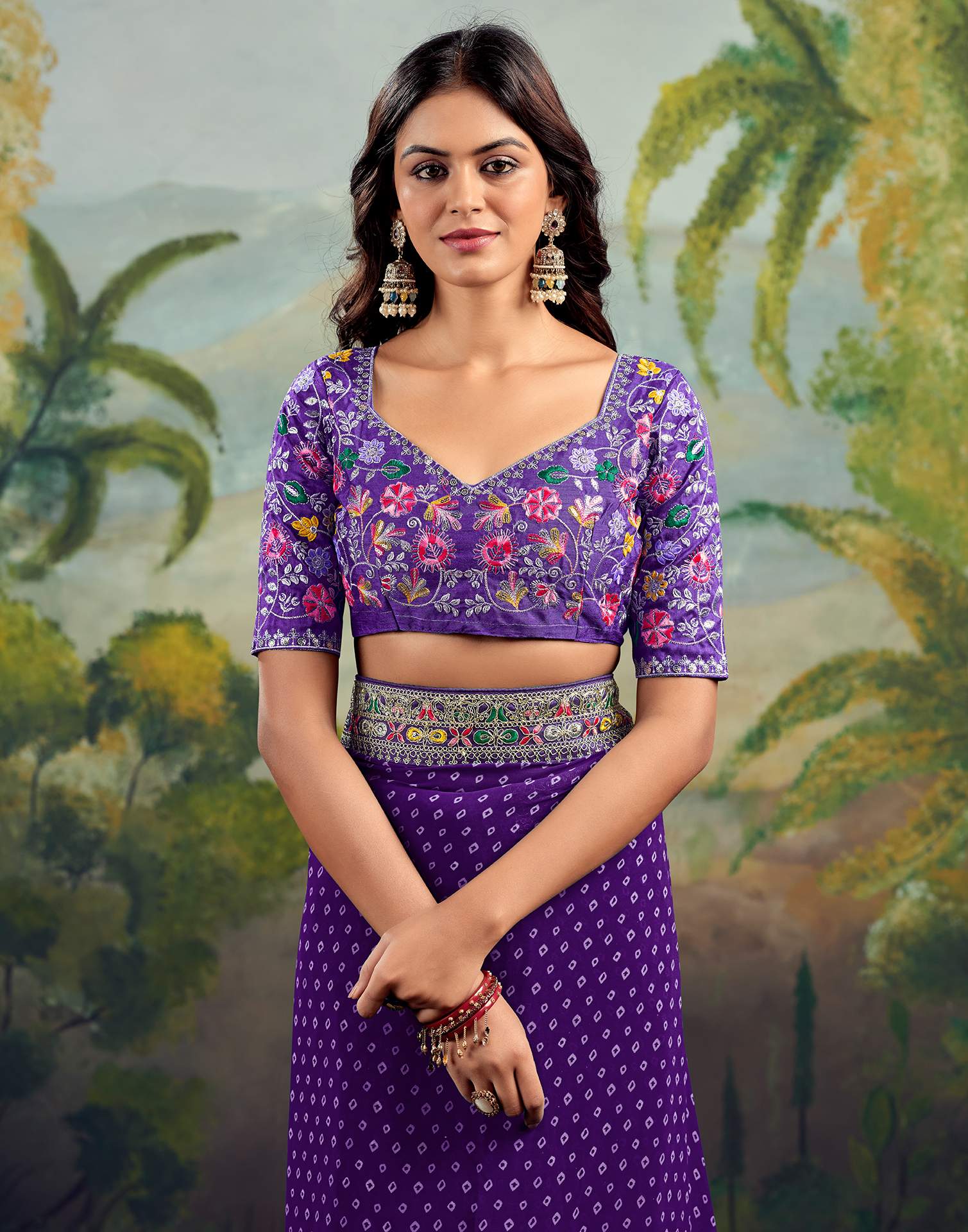 Georgette Saree with Stitched blouse