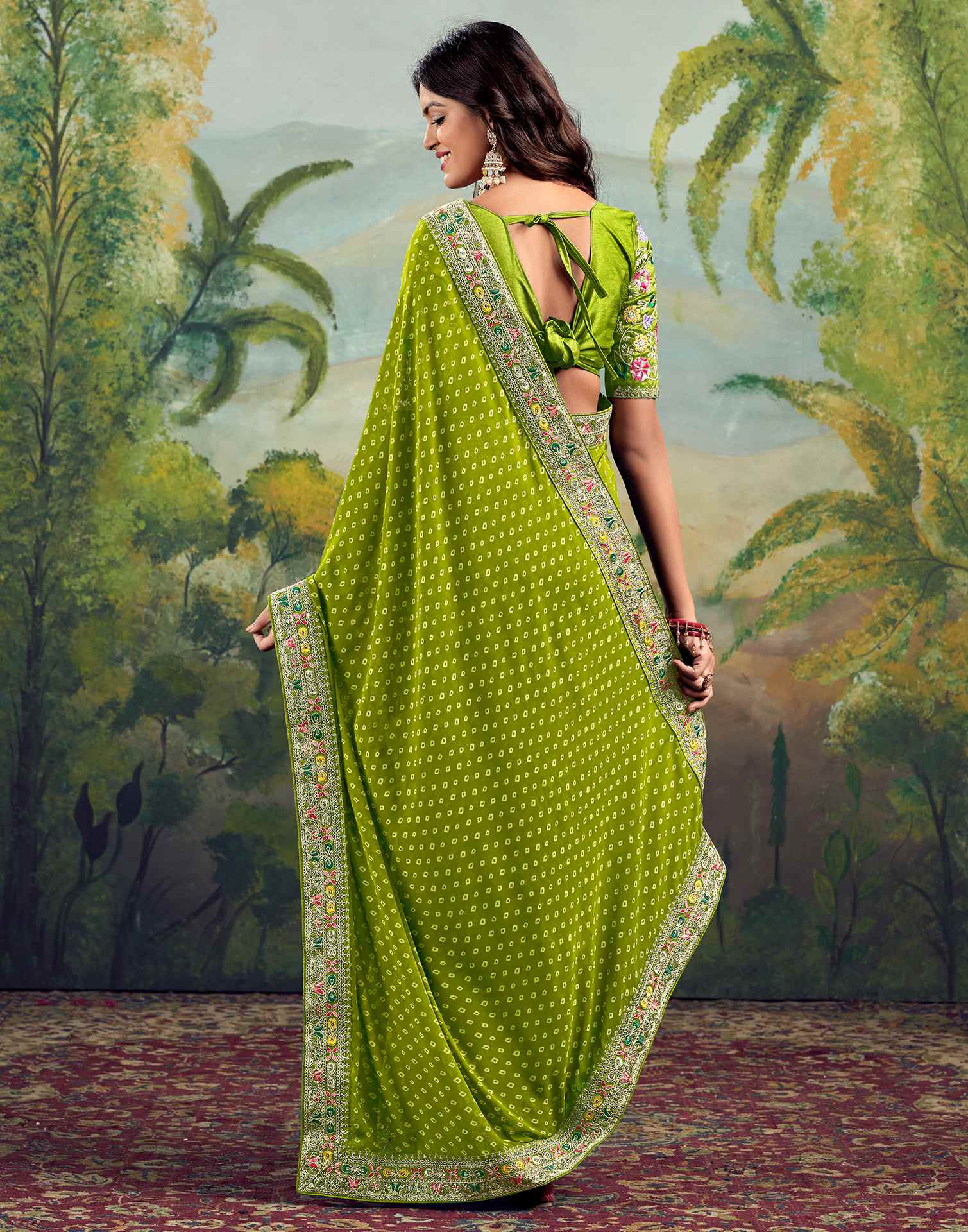 Georgette Saree with Stitched blouse
