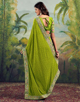 Georgette Saree with Stitched blouse