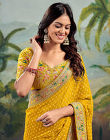 Georgette Saree with Stitched blouse