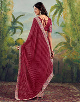 Georgette Saree with Stitched blouse