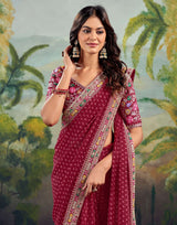 Georgette Saree with Stitched blouse