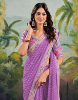 Georgette Saree with Stitched blouse