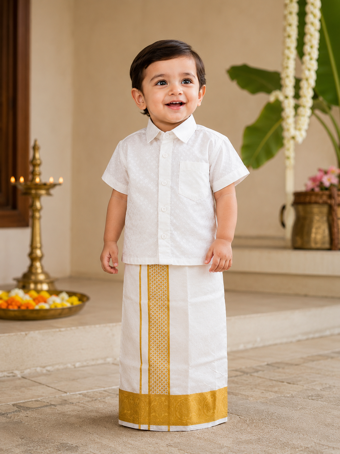 Kids Shirt Mundu Combo (KSM-045)