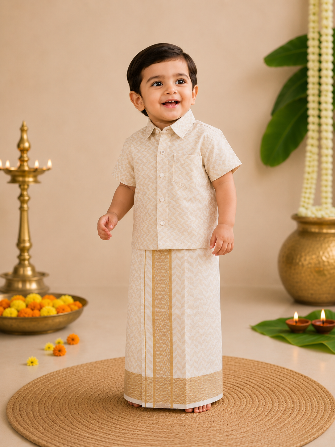 Kids Shirt Mundu Combo (KSM-048)