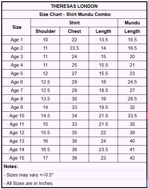 Kids Shirt Mundu Combo (KSM-015)