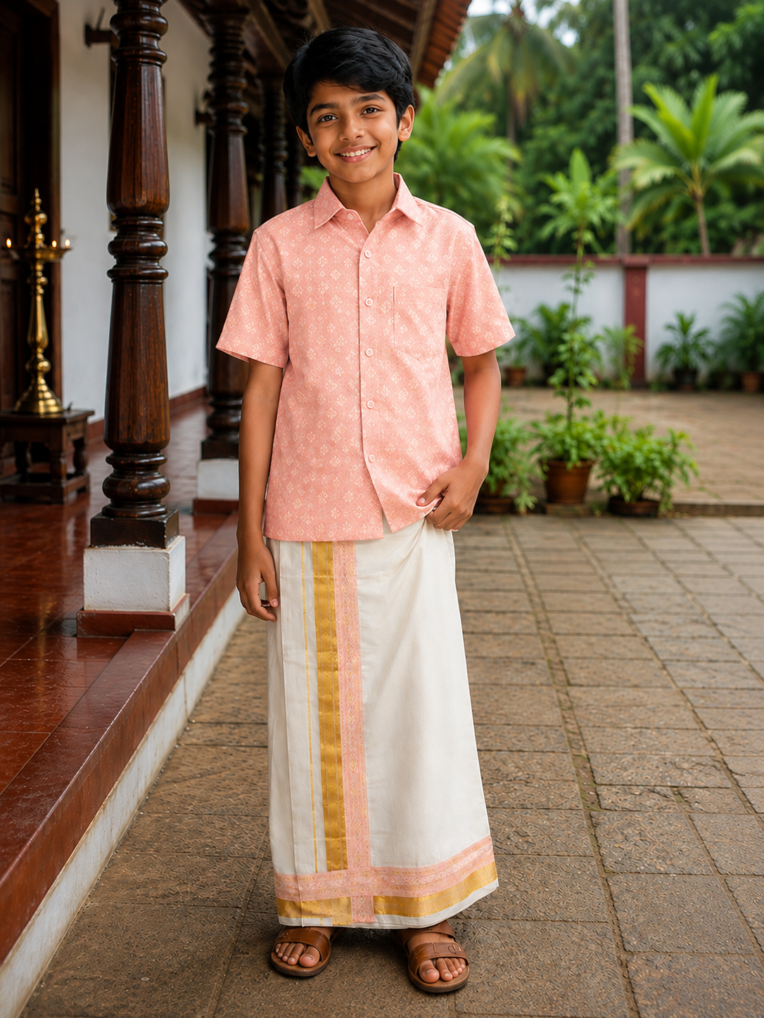 Kids Shirt Mundu Combo (KSM-056)