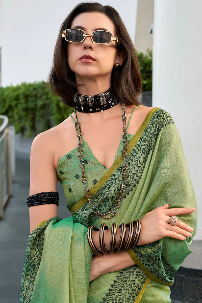 Linen Tissue Silk Saree