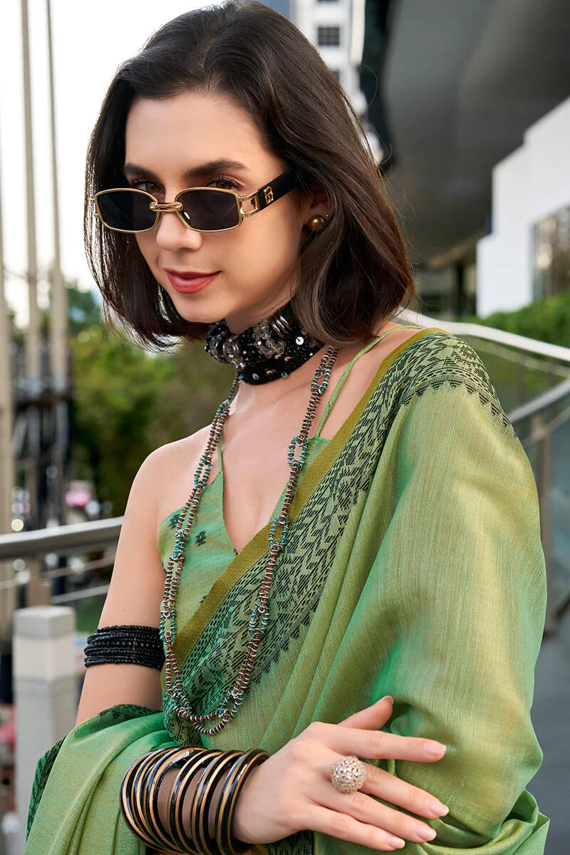 Linen Tissue Silk Saree