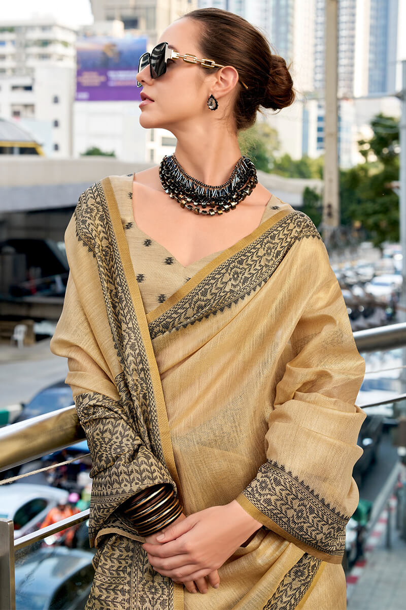 Linen Tissue Silk Saree