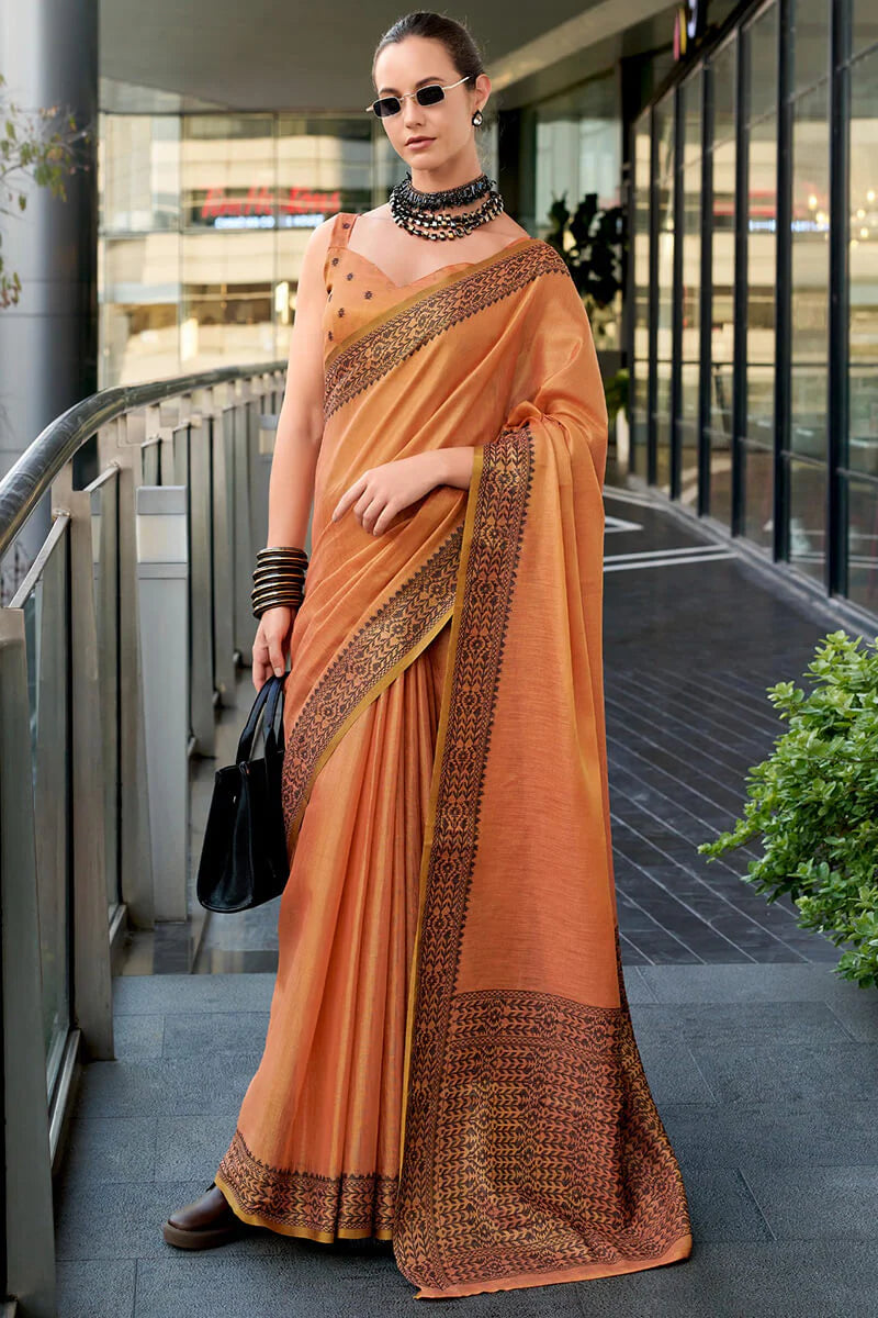 Linen Tissue Silk Saree