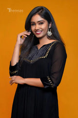 Velvet Yoke Kurti (KRT-417)