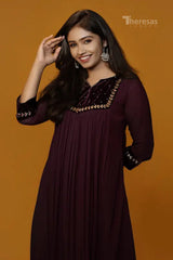 Velvet Yoke Kurti (KRT-417)