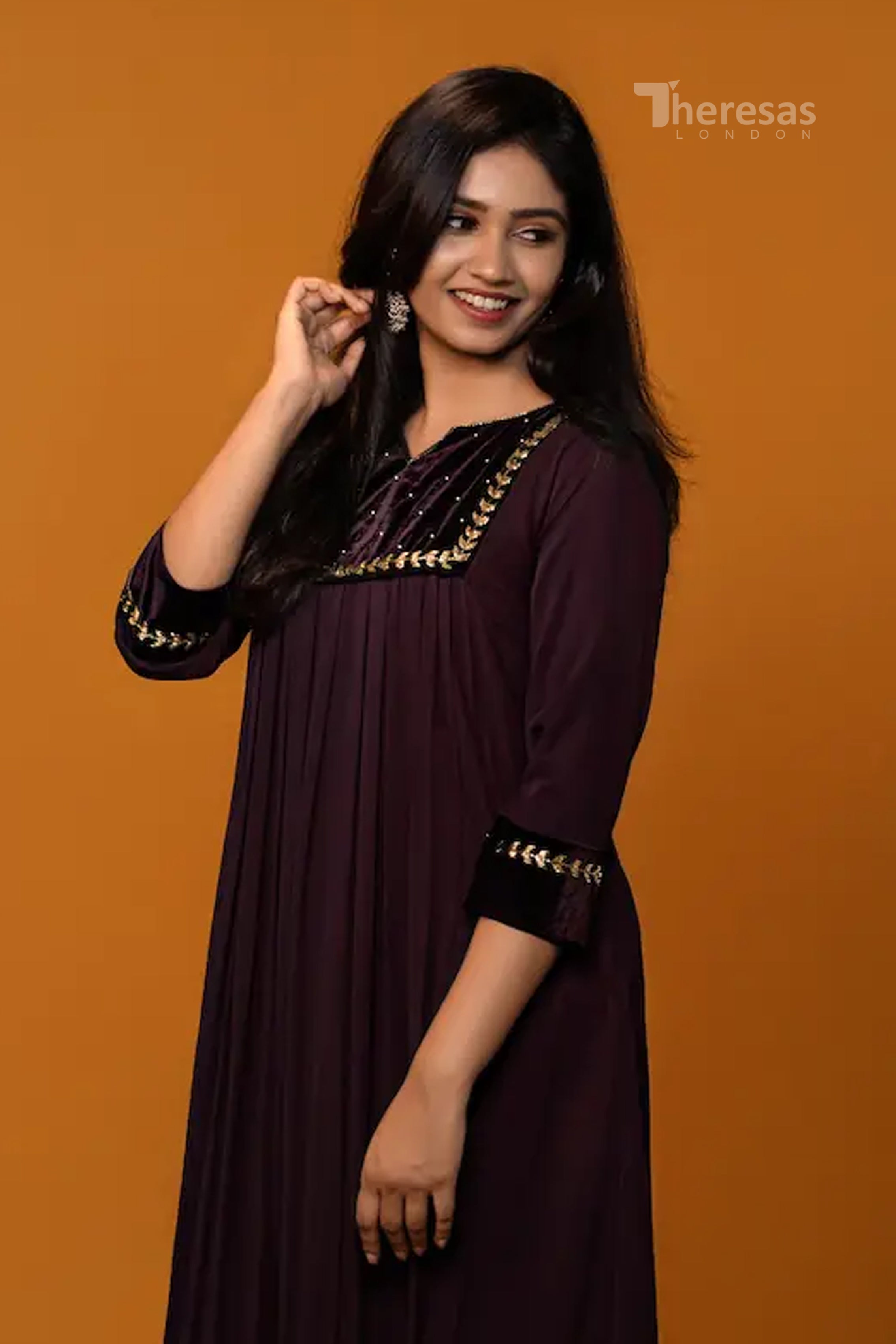 Velvet Yoke Kurti (KRT-417)