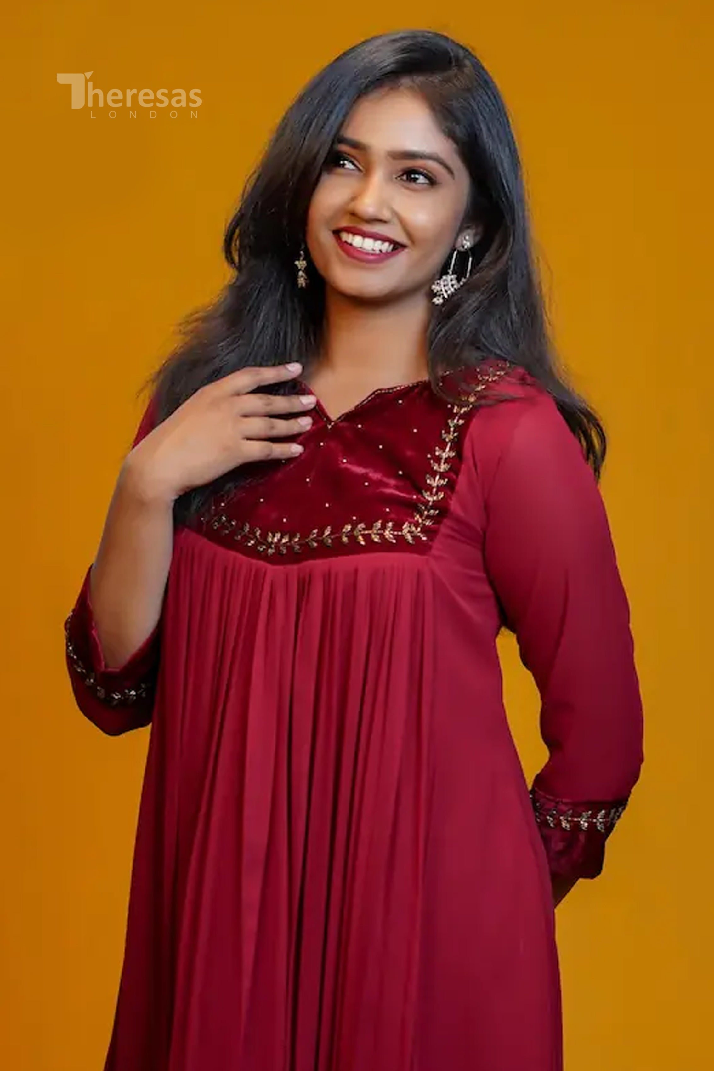 Velvet Yoke Kurti (KRT-417)