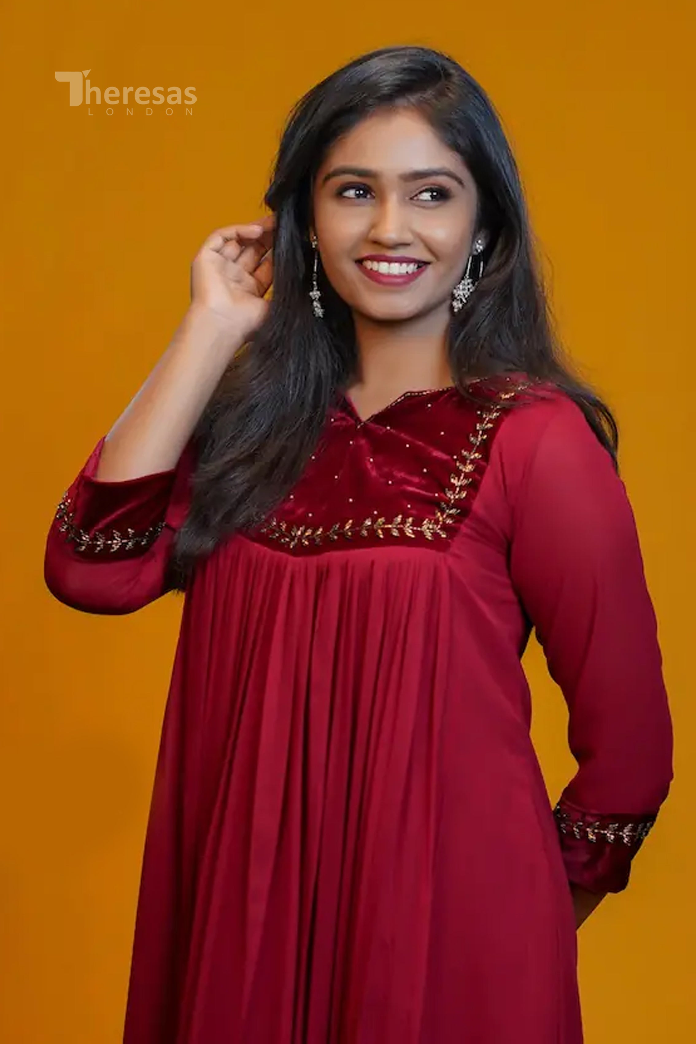 Velvet Yoke Kurti (KRT-417)