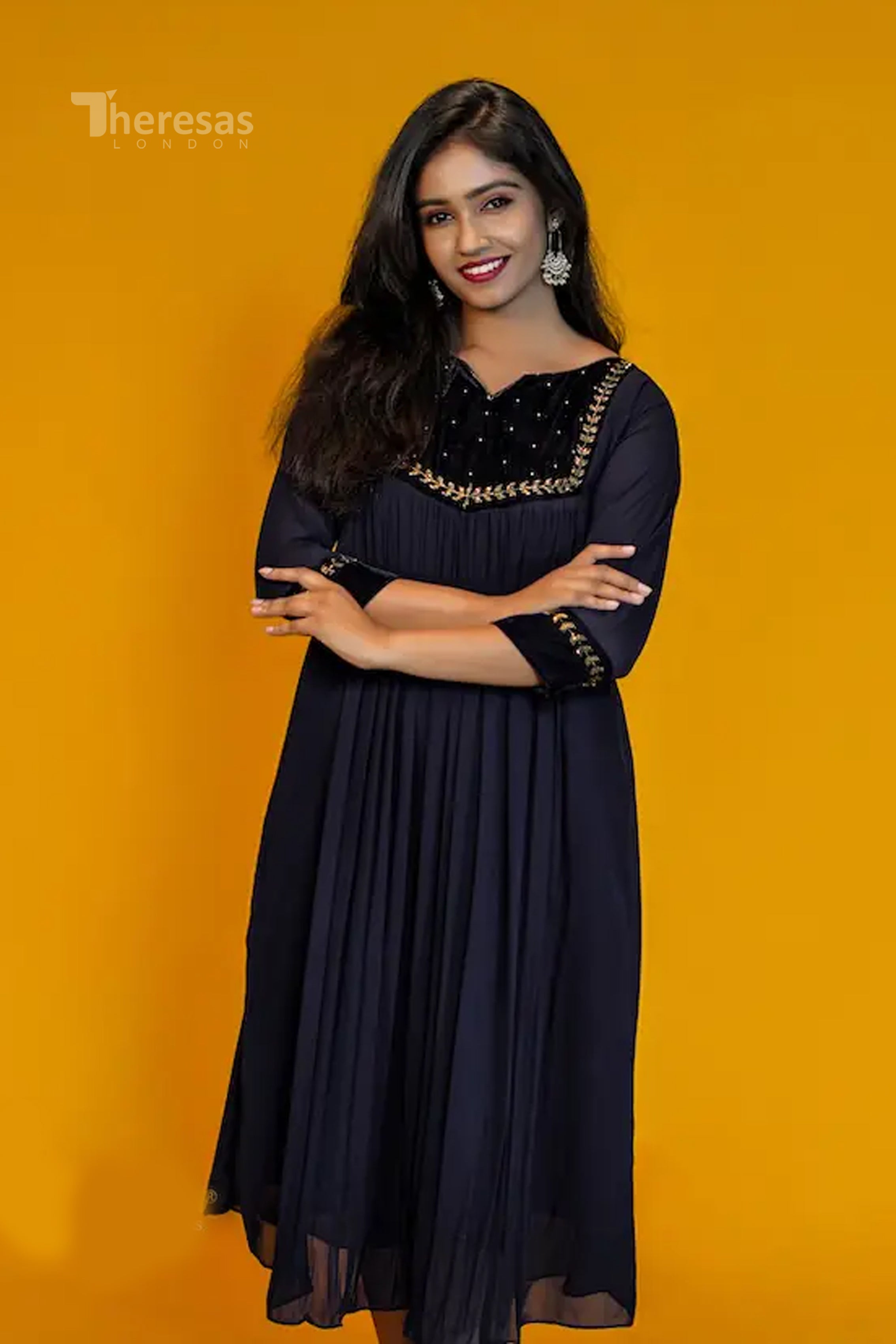Velvet Yoke Kurti (KRT-417)