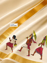 Golden Kasavu Printed Mundu