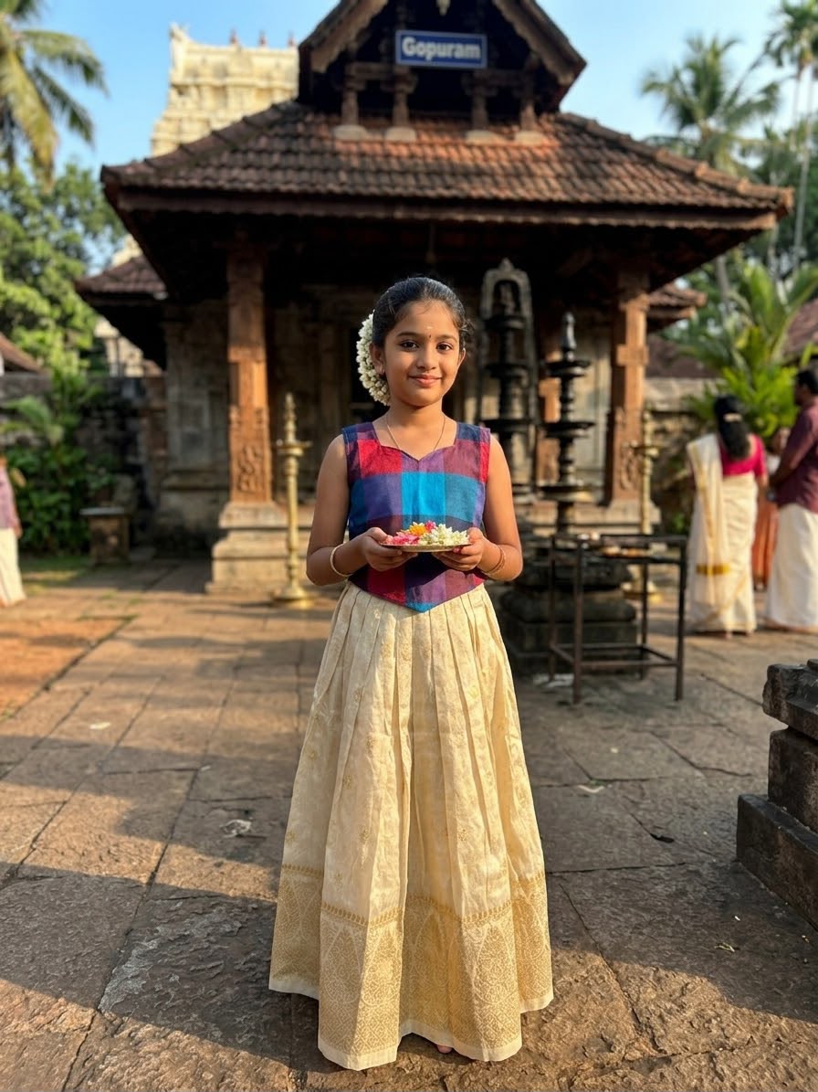 Madras Check Pattu Pavada for kids (PPB-130)
