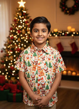Santa Clause and Raindeer Shirt - Boys (KBD-007)