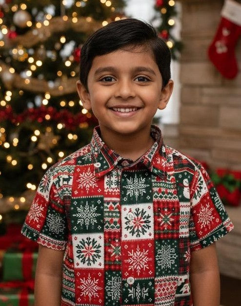 Traditional  Christmas Design Shirt - Boys (KBD-008)