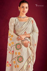 Linen Party Wear Saree with Stitched Blouse(SAR-441)