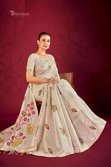 Linen Party Wear Saree with Stitched Blouse(SAR-441)