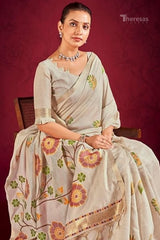 Linen Party Wear Saree with Stitched Blouse(SAR-441)
