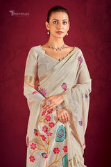 Linen Party Wear Saree with Stitched Blouse(SAR-441)