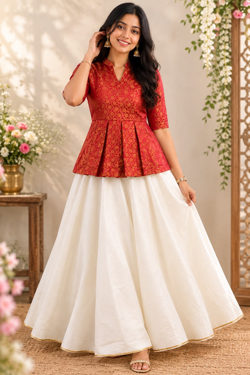 KRT-641 -Theresas Original kurti with palazzo pants.