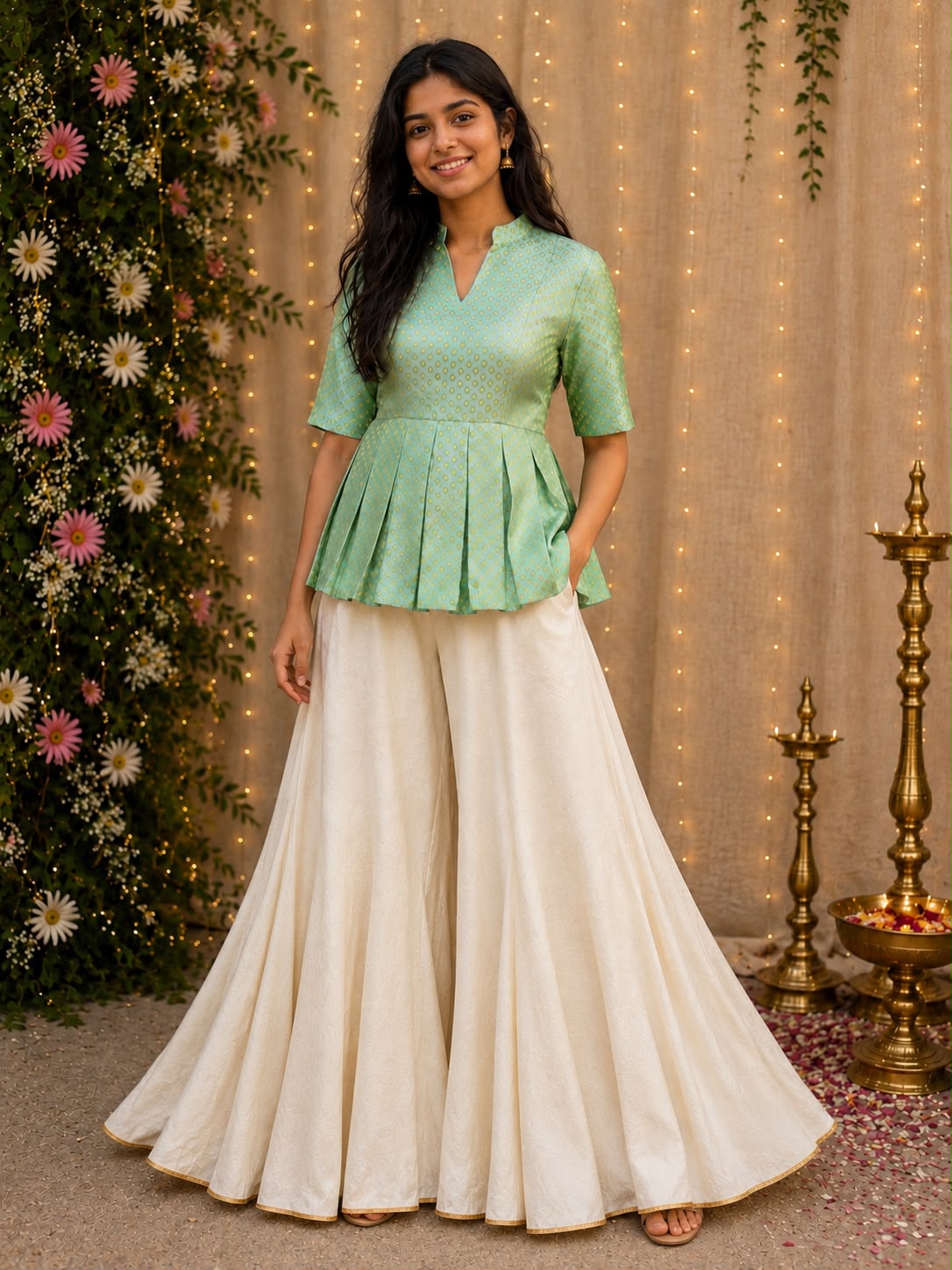 KRT-641 -Theresas Original kurti with palazzo pants.